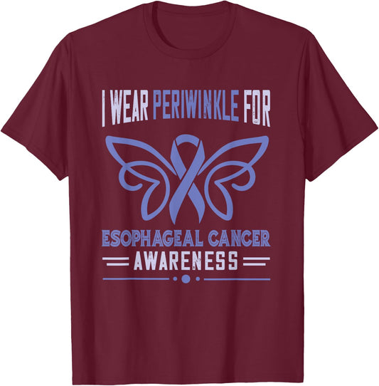 Esophageal Cancer Awareness Periwinkle Esophageal Cancer T-Shirt - T-Shirt | Maroon