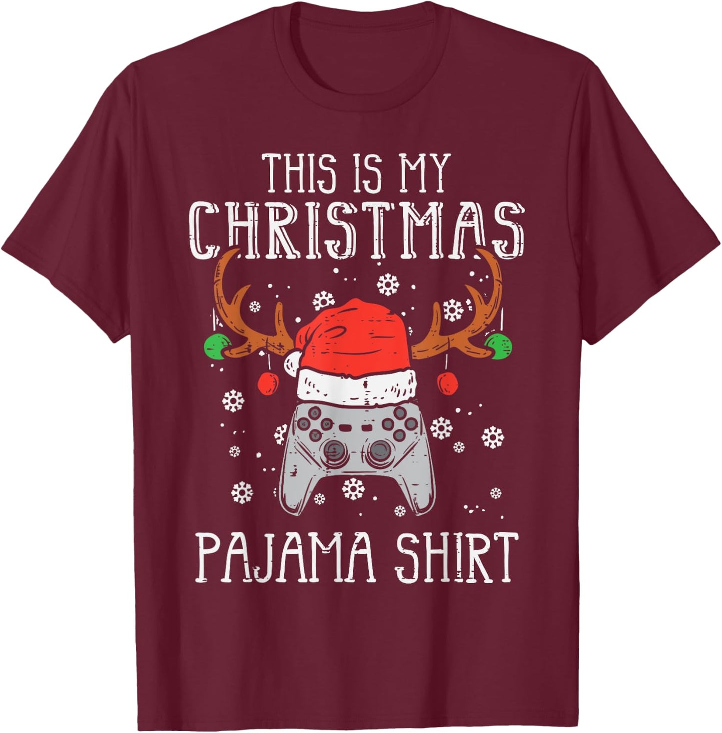 This Is My Christmas Shirt Gamer Xmas Boys Men Girls Youth T-Shirt - T-Shirt | Maroon