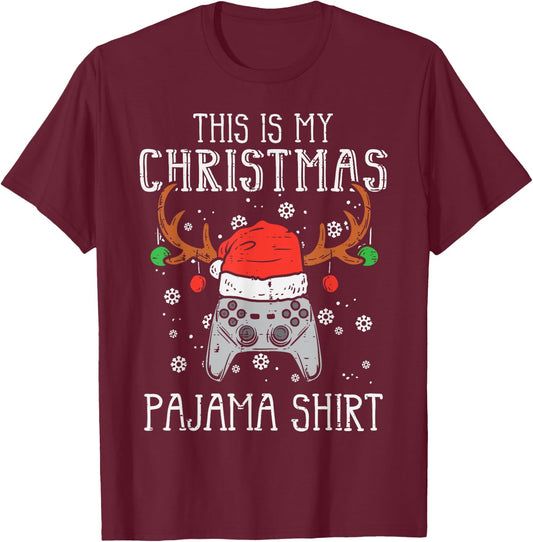 This Is My Christmas Shirt Gamer Xmas Boys Men Girls Youth T-Shirt - T-Shirt | Maroon