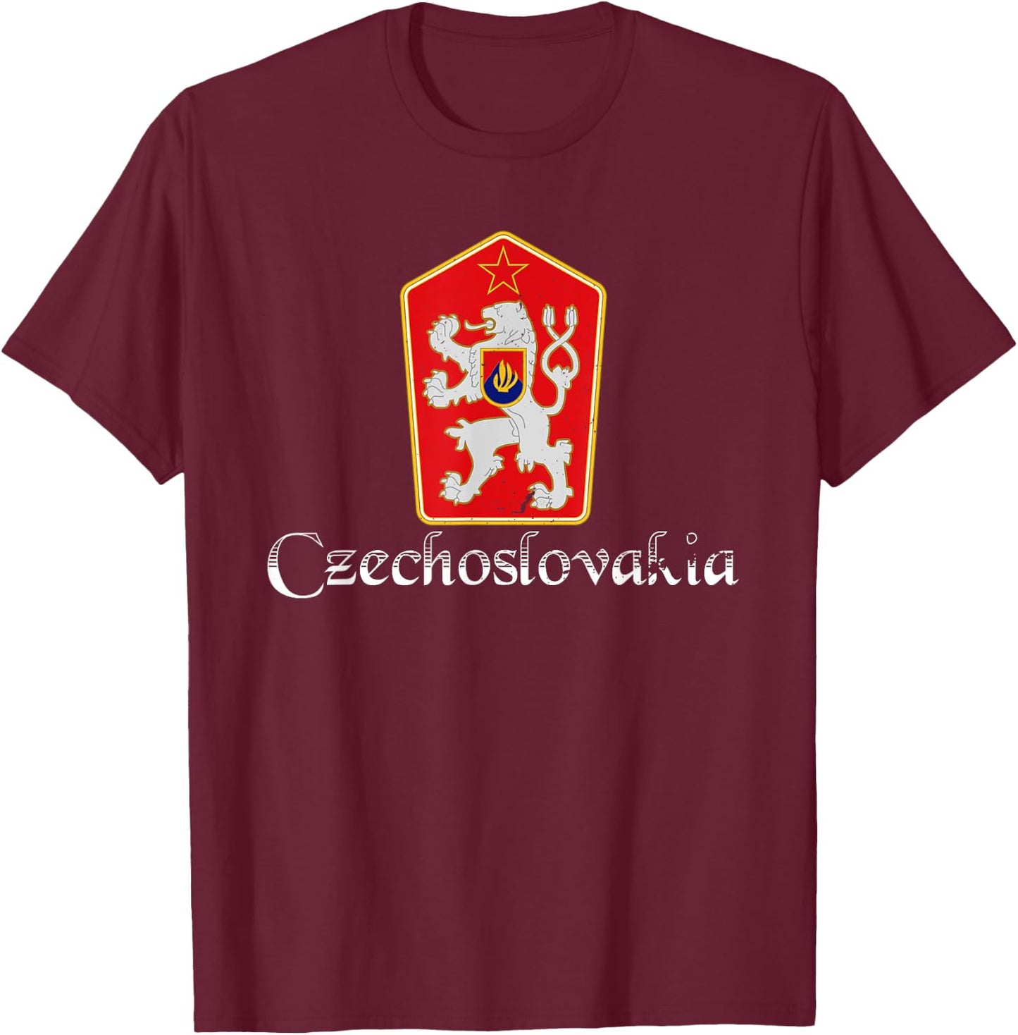 Czechoslovakia Czech Slovak central Europe communist T-Shirt - T-Shirt | Maroon