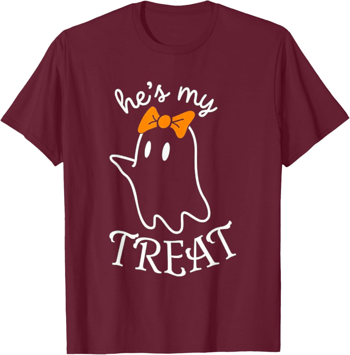 She's My Trick He's My Treat Couples Ghost Men Women T-Shirt - T-Shirt | Maroon