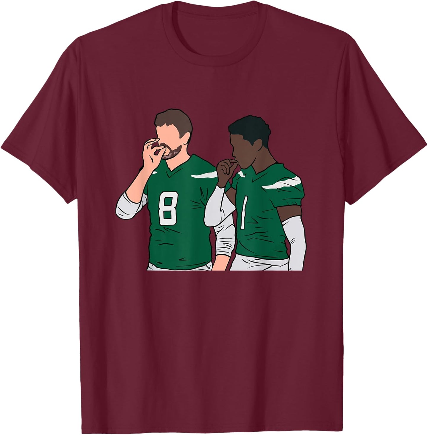 Rodgers and Gardner Handshake Meme Football Funny T-Shirt - T-Shirt | Maroon