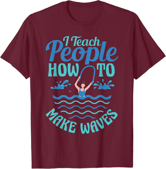 Aqua Aerobics Funny Water Aerobics Instructor T-Shirt - T-Shirt | Maroon