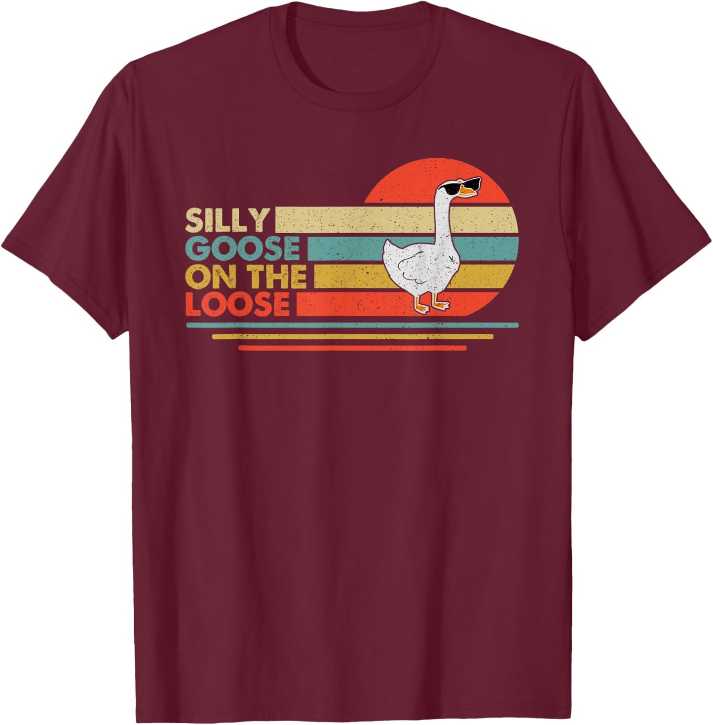 Silly Goose Shirt, Graphic Men, Funny Shirts T-Shirt - T-Shirt | Maroon