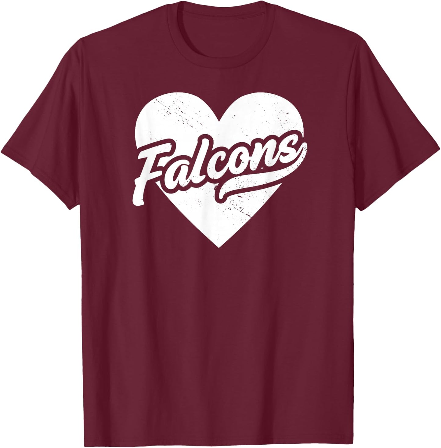 Vintage Falcons School Spirit Go Falcons Love T-Shirt - T-Shirt | Maroon