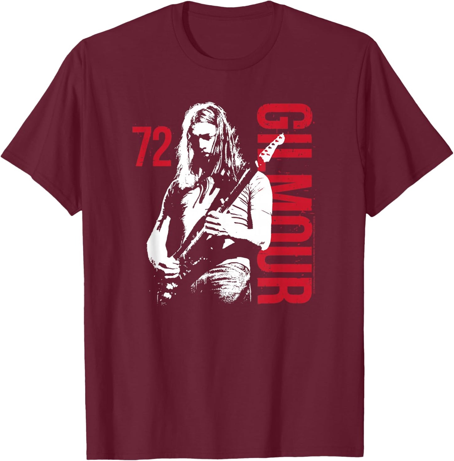 David Gilmour - Gilmour Guitar 72 T-Shirt - T-Shirt | Maroon