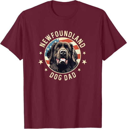Newfoundland Dog Gifts , Newfie Newfoundland Dog Dad T-Shirt - T-Shirt | Maroon