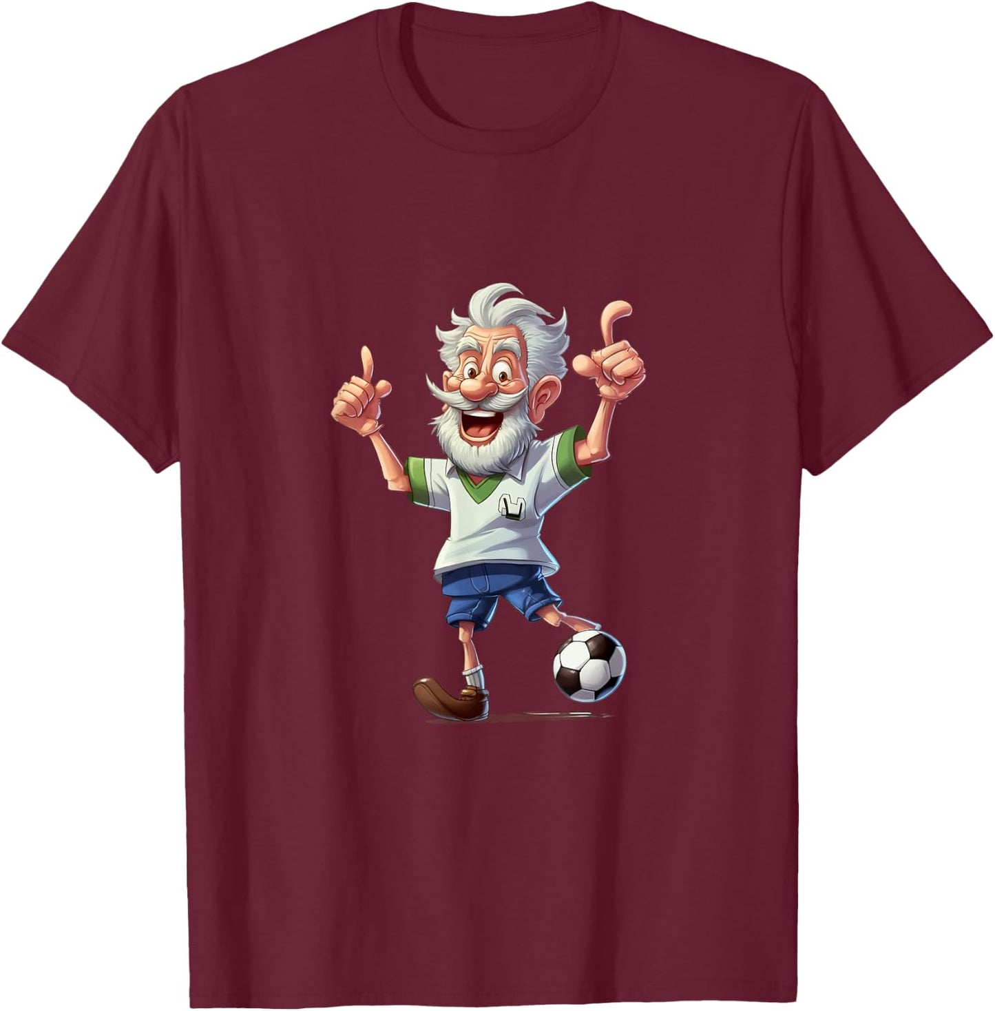 Soccer Grandpa Grandfather Soccer Football Fans Anime Kawaii T-Shirt - T-Shirt | Maroon