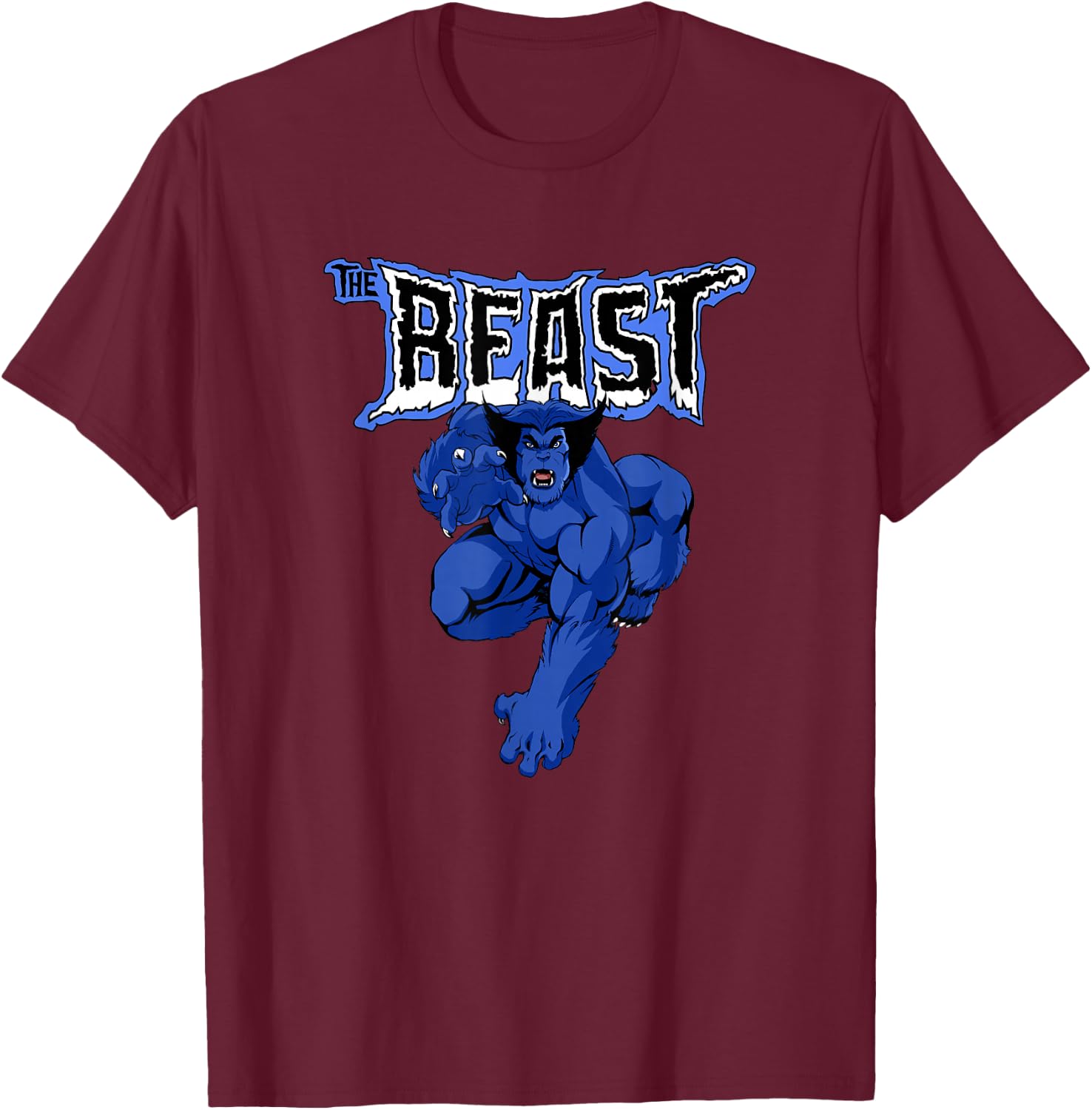 Marvel X-Men The Beast 90's TV Show Portrait T-Shirt - T-Shirt | Maroon
