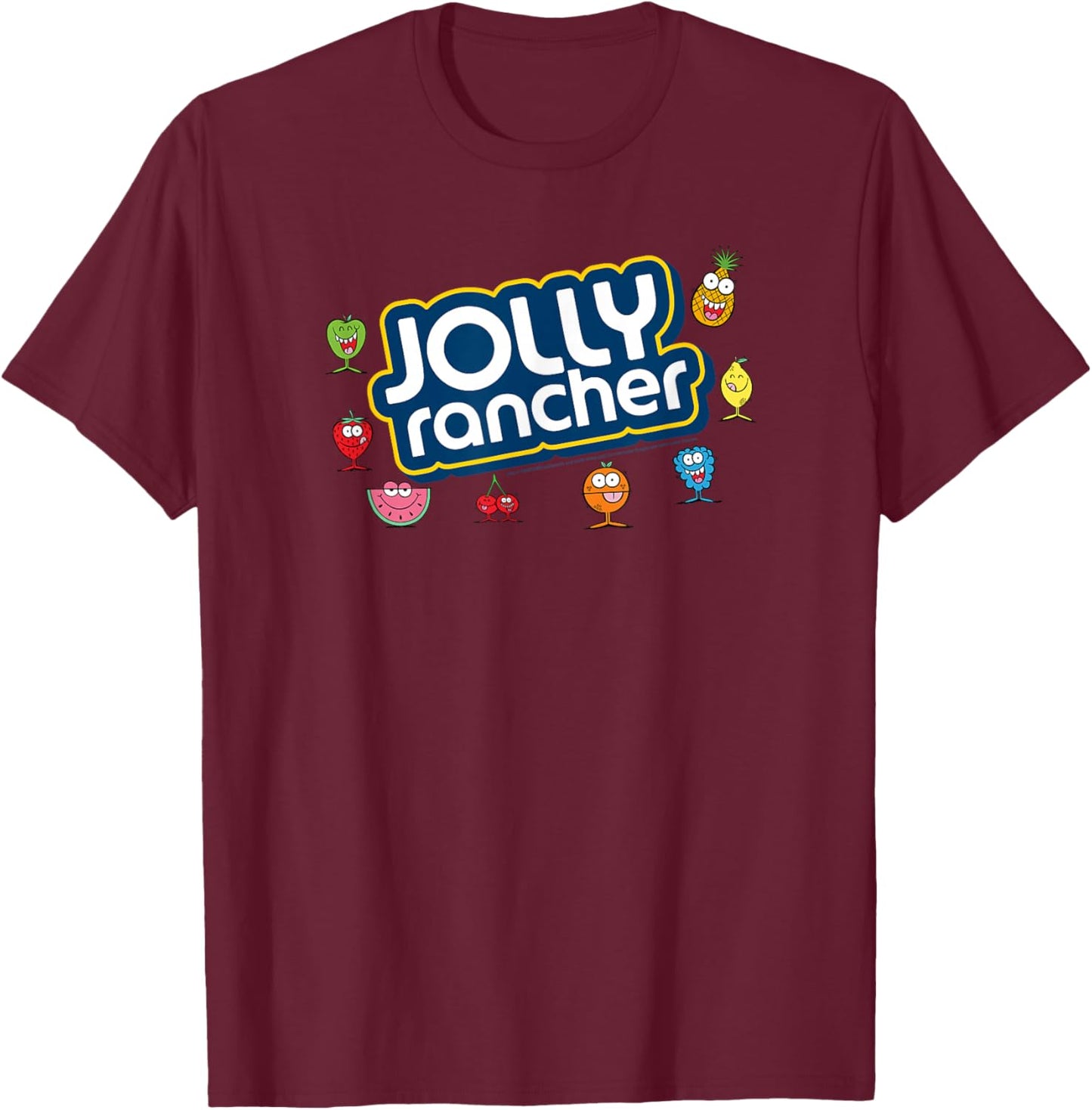 Jolly Rancher Fruits Gang Official Iconic Logo T-Shirt - T-Shirt | Maroon