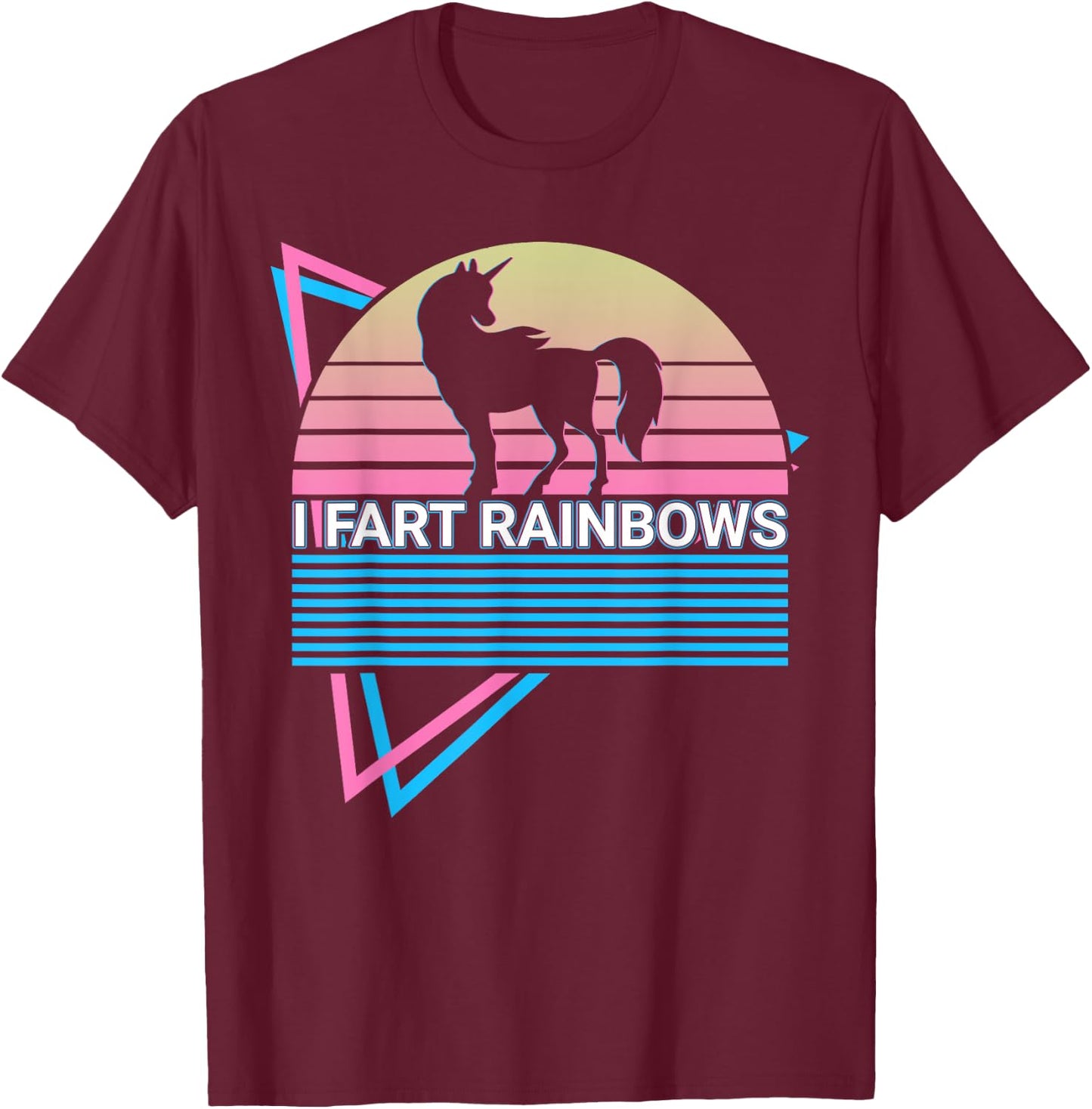 Unicorn I Fart Rainbows T-Shirt - T-Shirt | Maroon