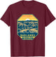 Badlands National Park Sunset Retro Emblem Vintage T-Shirt - T-Shirt | Maroon