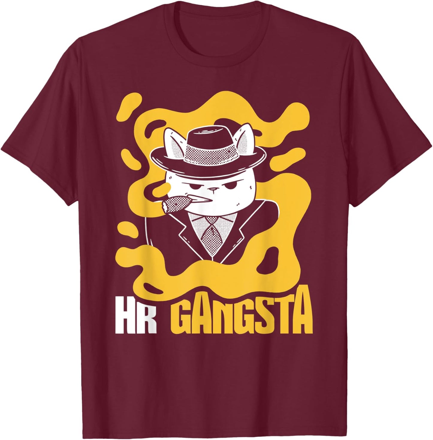 HR Gangsta Costume Funny Human Resource T-Shirt - T-Shirt | Maroon