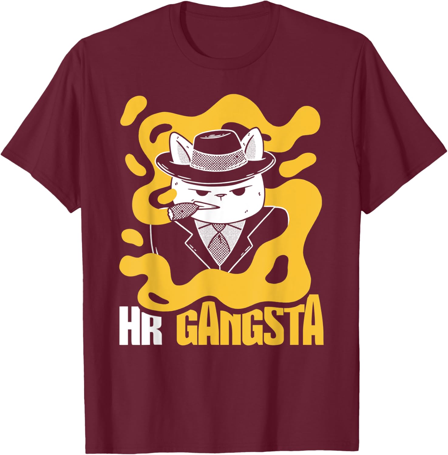 HR Gangsta Costume Funny Human Resource T-Shirt - T-Shirt | Maroon