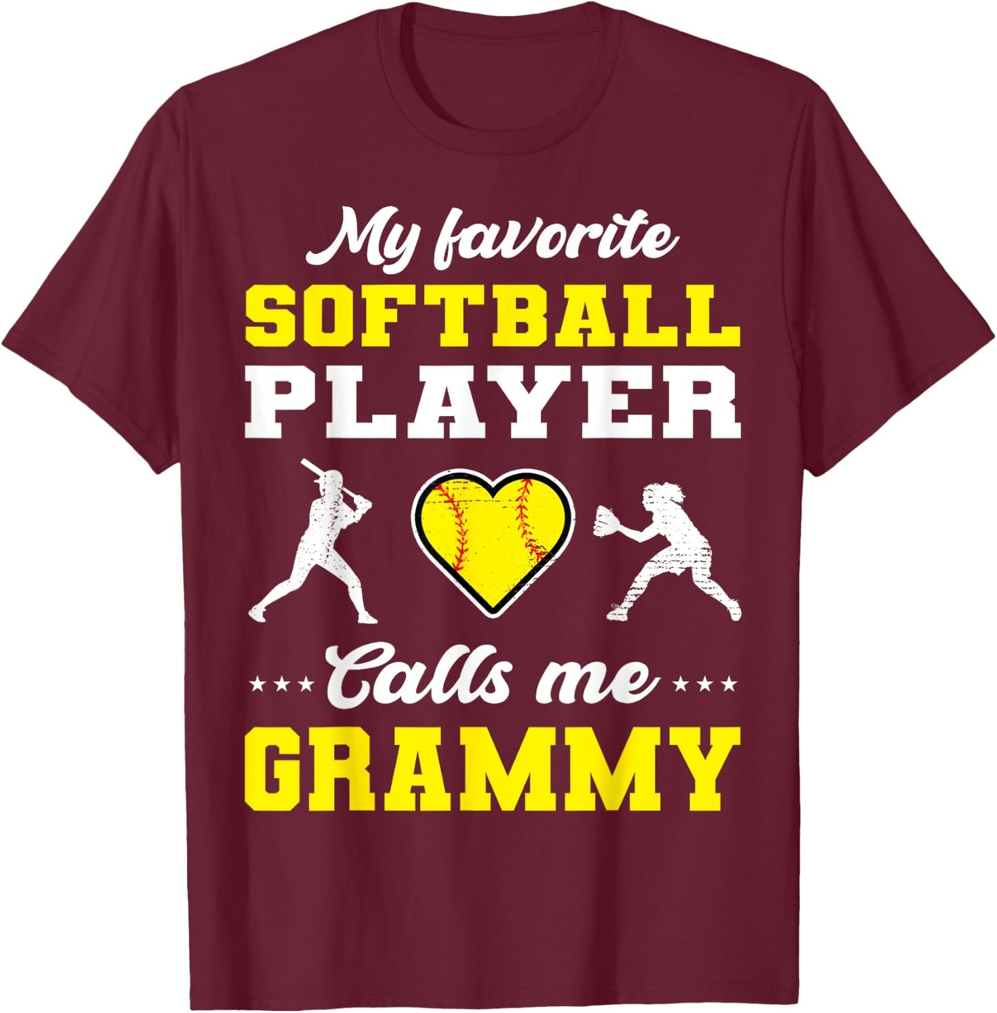 My Favorite Softball Player Calls Me Grammy Mother's Day T-Shirt - T-Shirt | Maroon