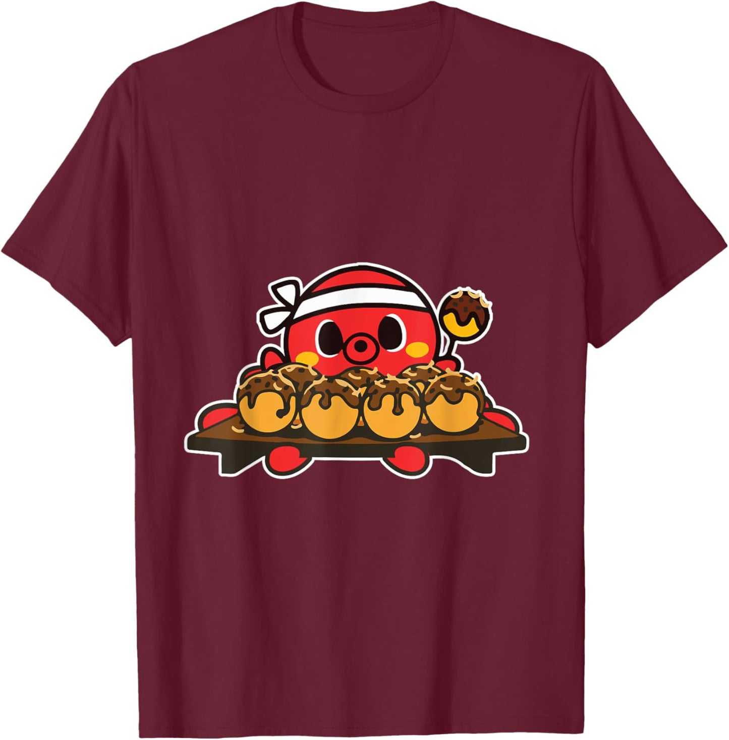 Octopus Cooking Japanese Takoyaki T-Shirt - T-Shirt | Maroon