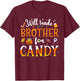 Will Trade Brother For Candy Kids Toddler Halloween Costume T-Shirt - T-Shirt | Maroon