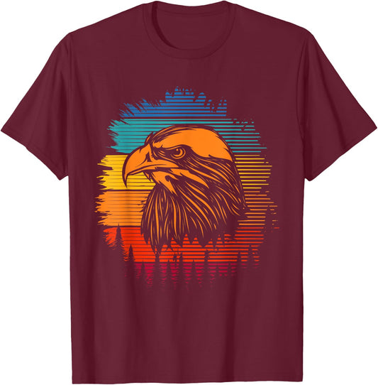 Falcon Retro Men Women Falconry Hunting Falconer T-Shirt - T-Shirt | Maroon