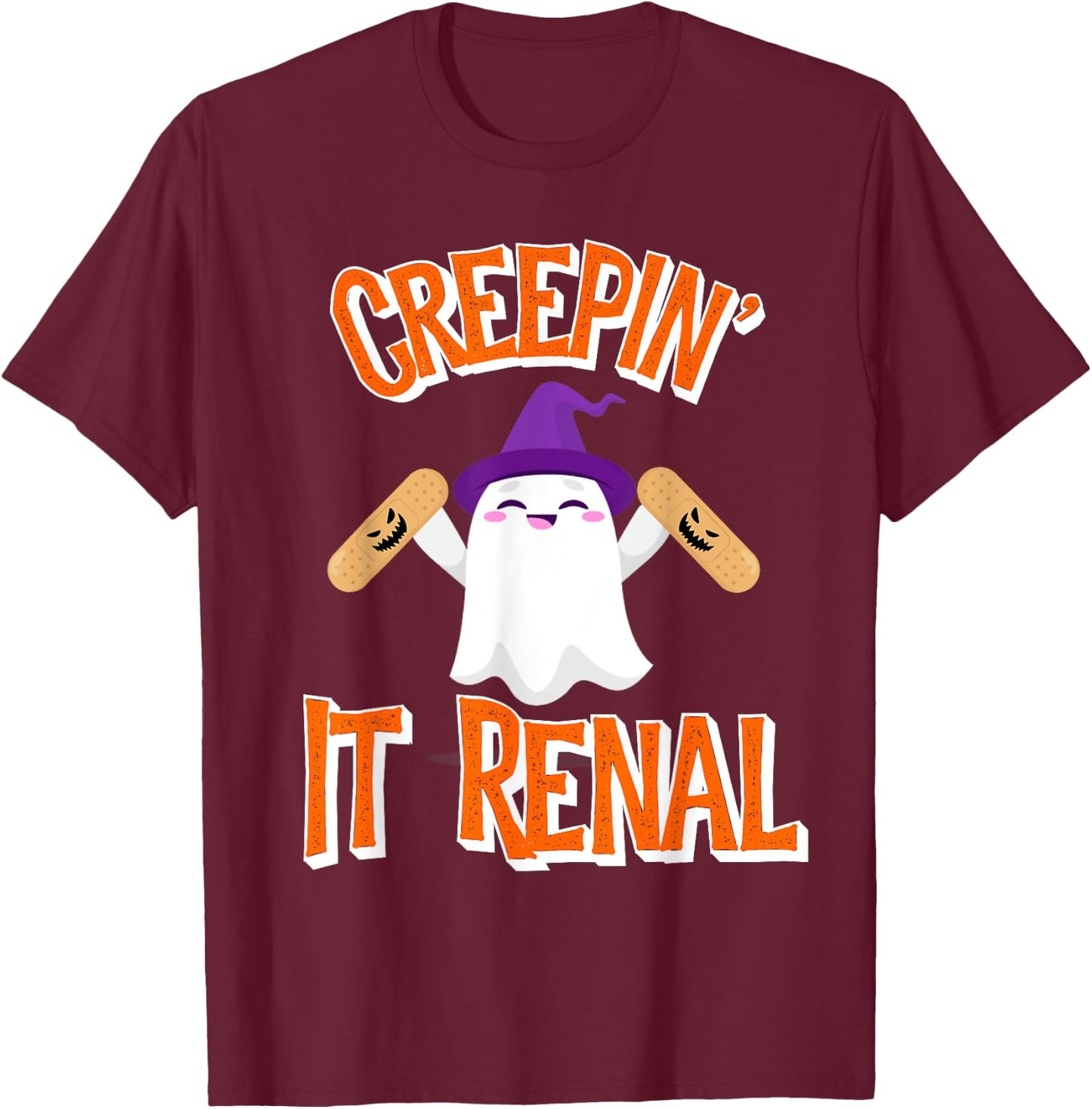 Halloween Dialysis Shirts Kidney Tech Nurse Creepin It Renal T-Shirt - T-Shirt | Maroon