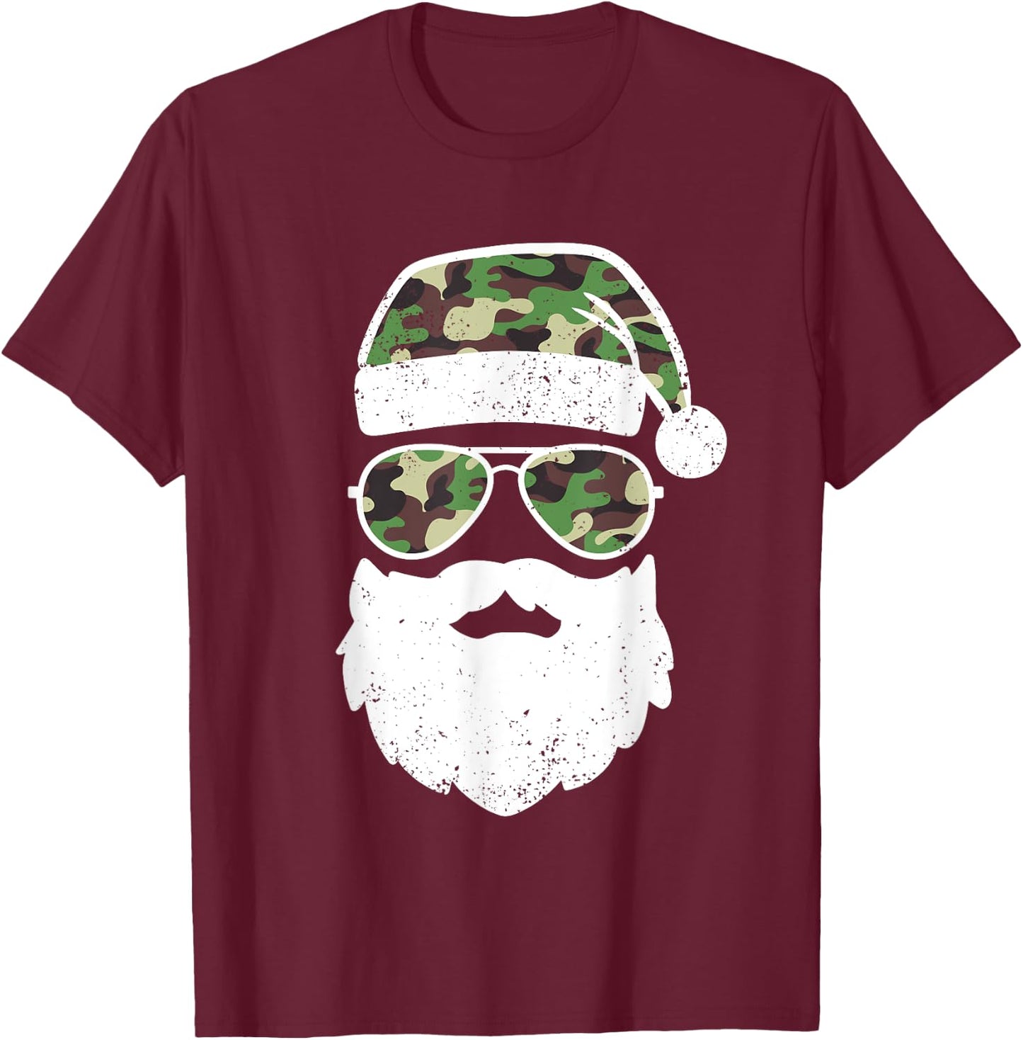Funny Camo Christmas Pajama Funny Camo Matching Family T-Shirt - T-Shirt | Maroon
