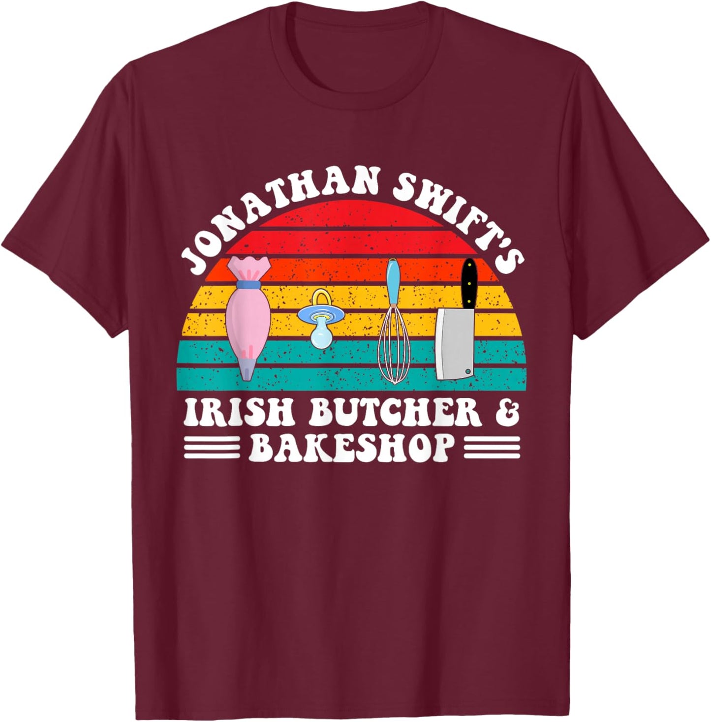 Jonathan Swift's Irish Butcher & Bakeshop Apparel T-Shirt - T-Shirt | Maroon
