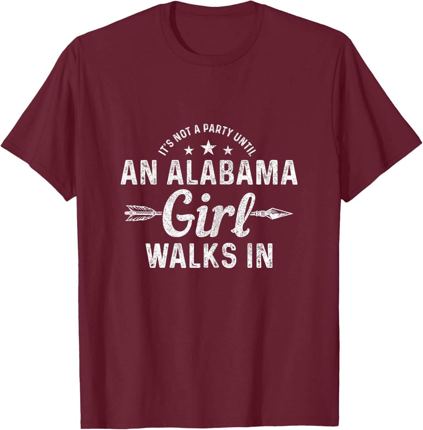 Alabama Funny Girl Bama Pride Vintage T-Shirt - T-Shirt | Maroon
