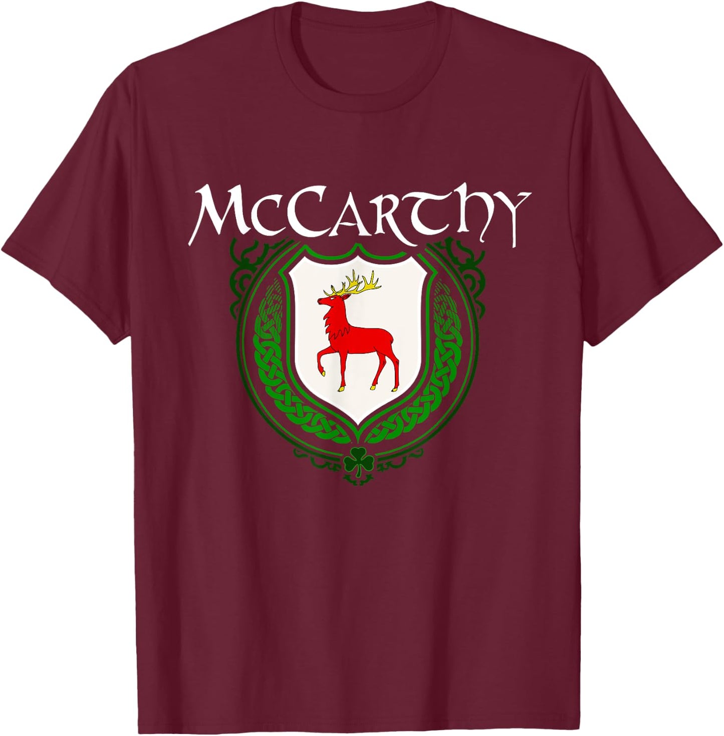 McCarthy Surname Irish Clan Tartan Badge Ireland T-Shirt - T-Shirt | Maroon