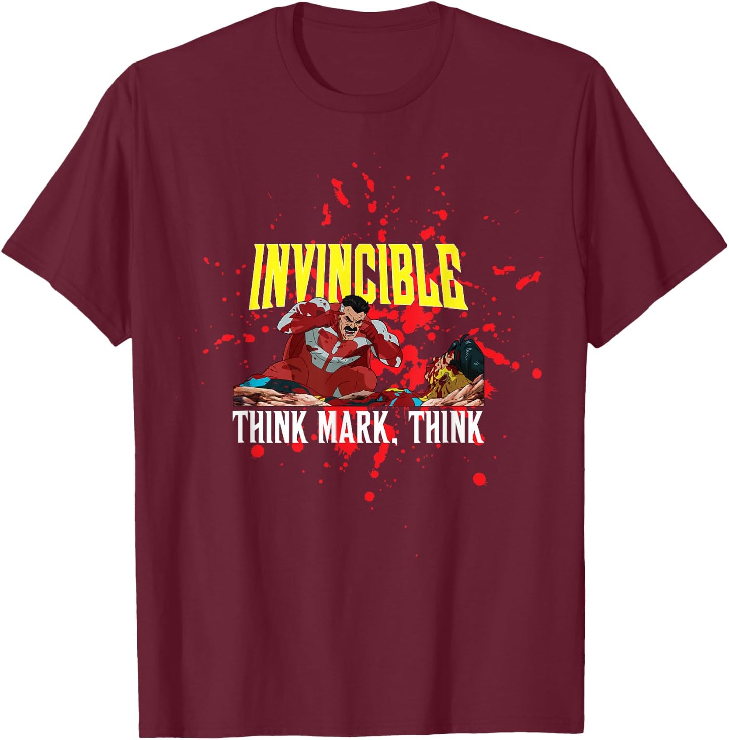 Invincible Animated - Think Mark Think T-Shirt - T-Shirt | Maroon