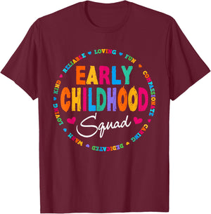 Teacher Early Childhood Squad T-Shirt - T-Shirt | Maroon