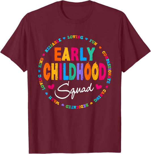 Teacher Early Childhood Squad T-Shirt - T-Shirt | Maroon