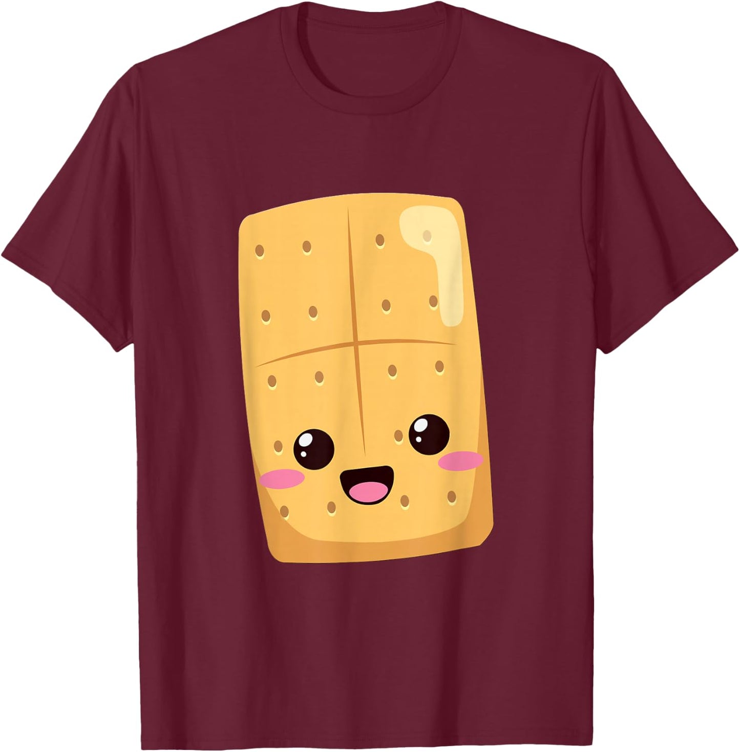 Kawaii Halloween Group Costume Party S'Mores Graham Cracker T-Shirt - T-Shirt | Maroon
