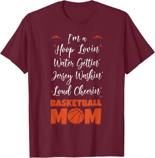 Basketball Mom Busy Sport Player Mother's Day T-Shirt - T-Shirt | Maroon