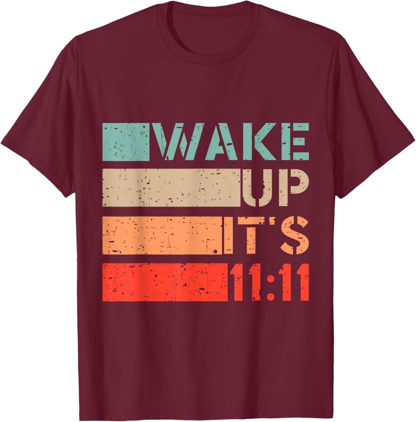 1111 Number Synchronicity Spiritual Awakening manifestation T-Shirt - T-Shirt | Maroon