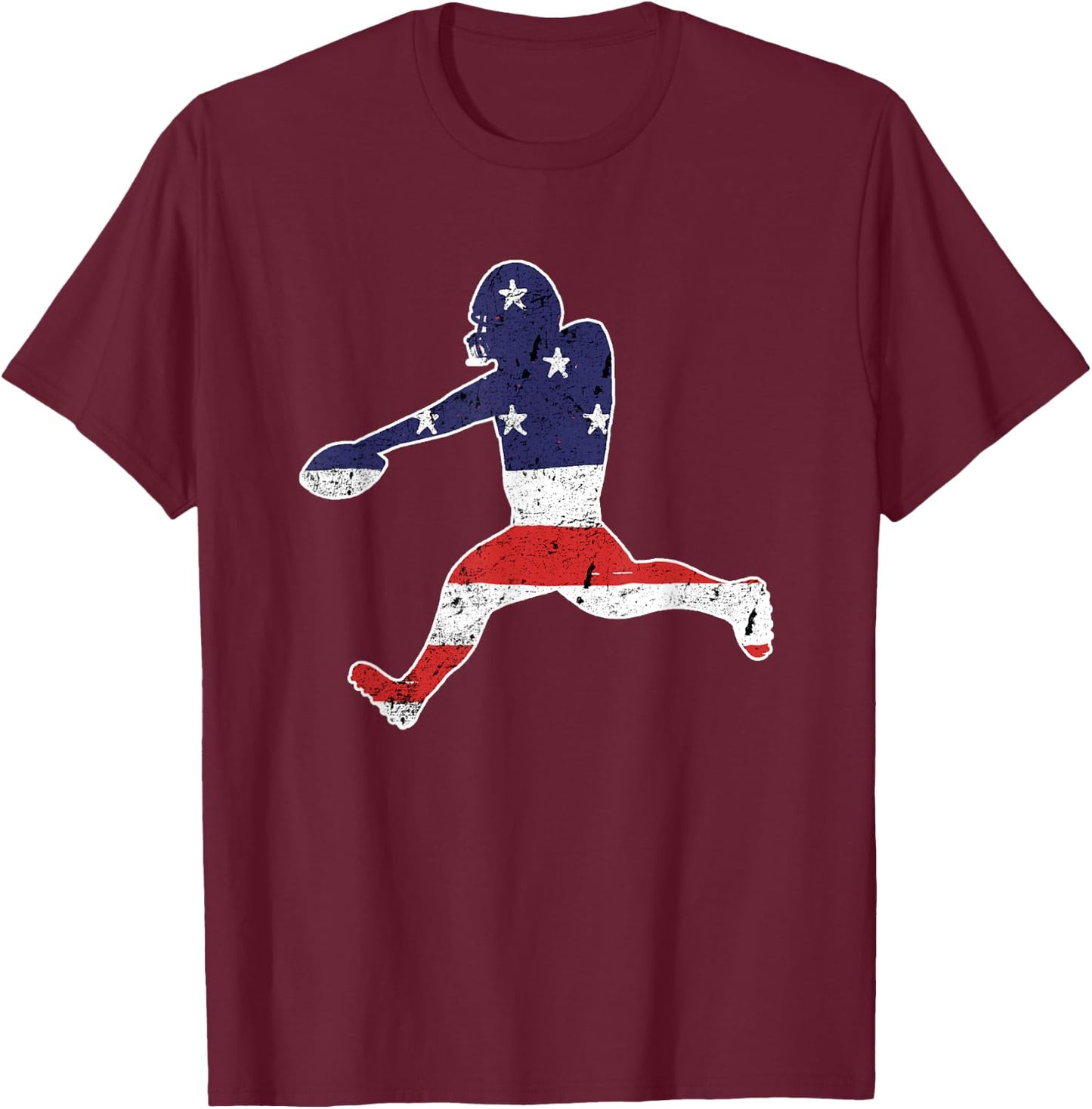 Football Player Vintage Football Punter Flag T-Shirt - T-Shirt | Maroon