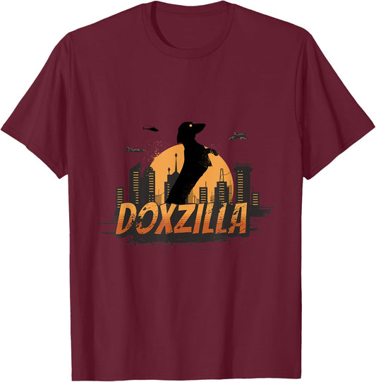 Doxzilla Funny Wiener Dog Dachshund Zilla Monster Funny Women Kids T-Shirt - T-Shirt | Maroon
