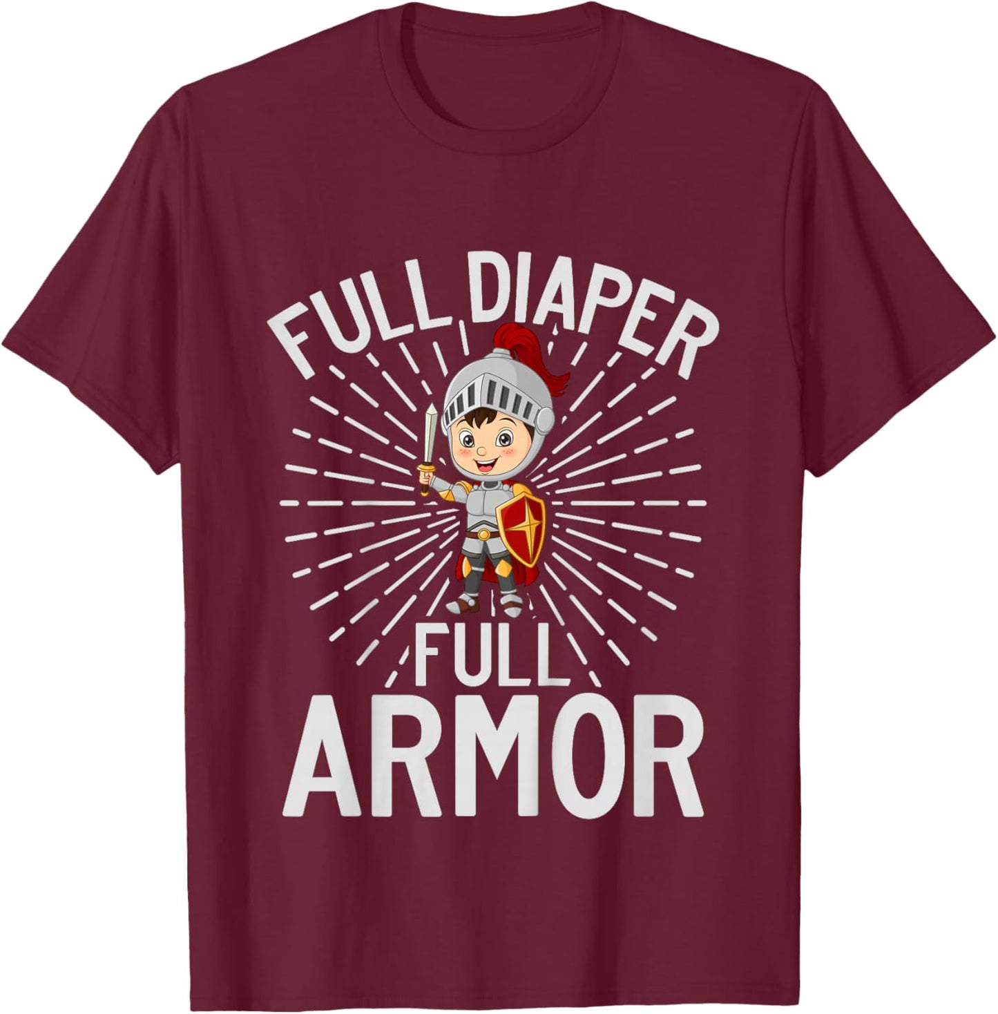 Kids Full Diaper Full Armor Knight T-Shirt - T-Shirt | Maroon