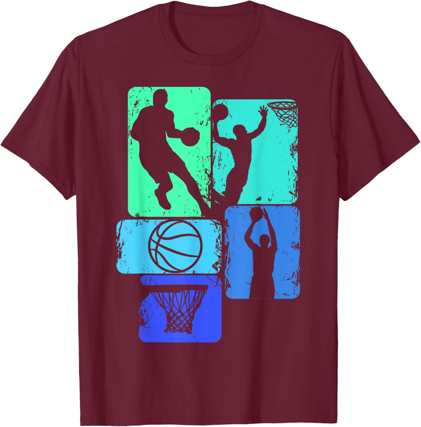 Basketball Player Boys Kids Men T-Shirt - T-Shirt | Maroon