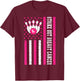 Strike Out Bowling Ribbon USA Flag Breast Cancer Awareness T-Shirt - T-Shirt | Maroon