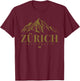 Zurich Switzerland Mountain Swiss Alps T-Shirt - T-Shirt | Maroon