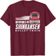 Bullet Train Shinkansen Japanese Kanji Japan Rail Train Fan T-Shirt - T-Shirt | Maroon