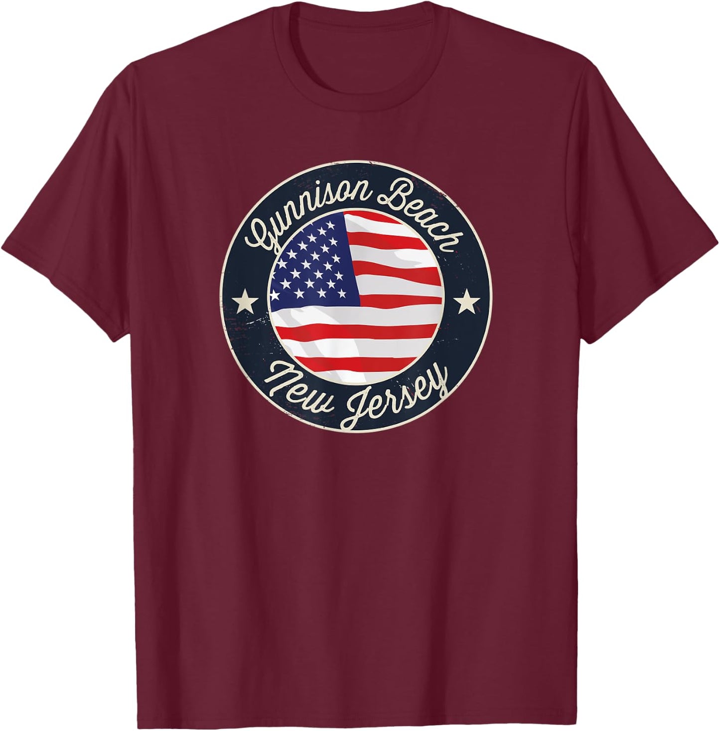 Gunnison Beach - Patriotic New Jersey Souvenir Women Kids Men T-Shirt - T-Shirt | Maroon