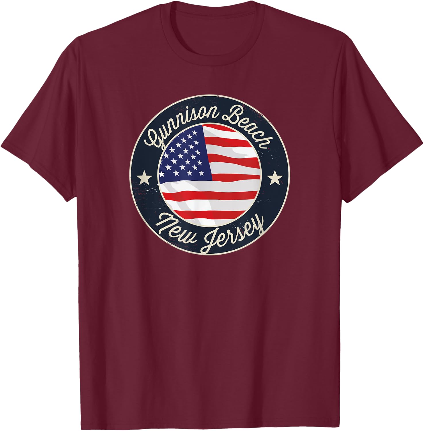 Gunnison Beach - Patriotic New Jersey Souvenir Women Kids Men T-Shirt - T-Shirt | Maroon