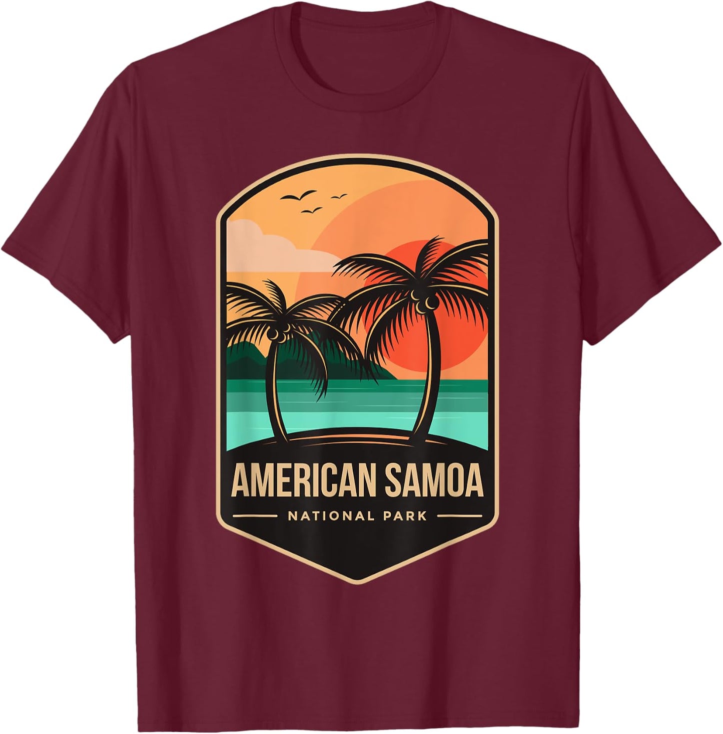 American Samoa National Park 1988 T-Shirt - T-Shirt | Maroon