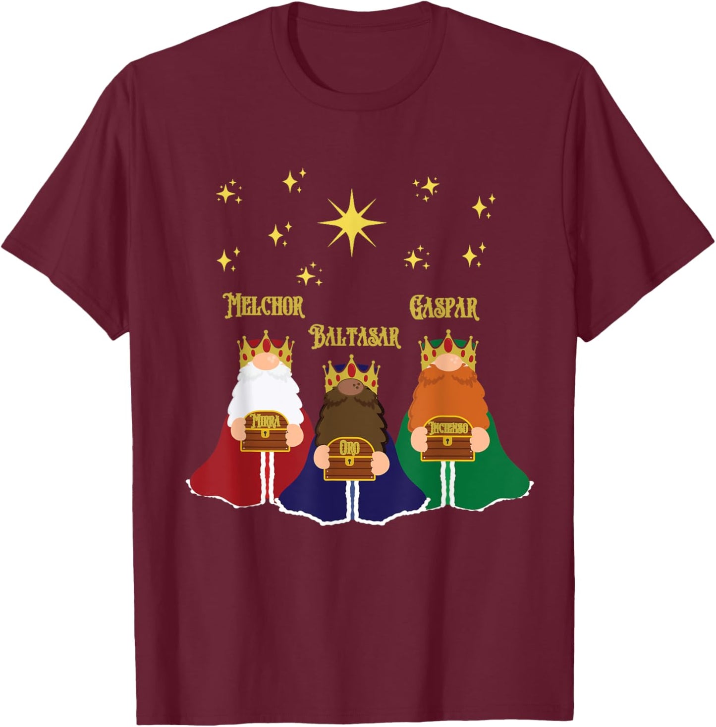 Three Kings Day Epiphany Celebration Christianity T-Shirt - T-Shirt | Maroon