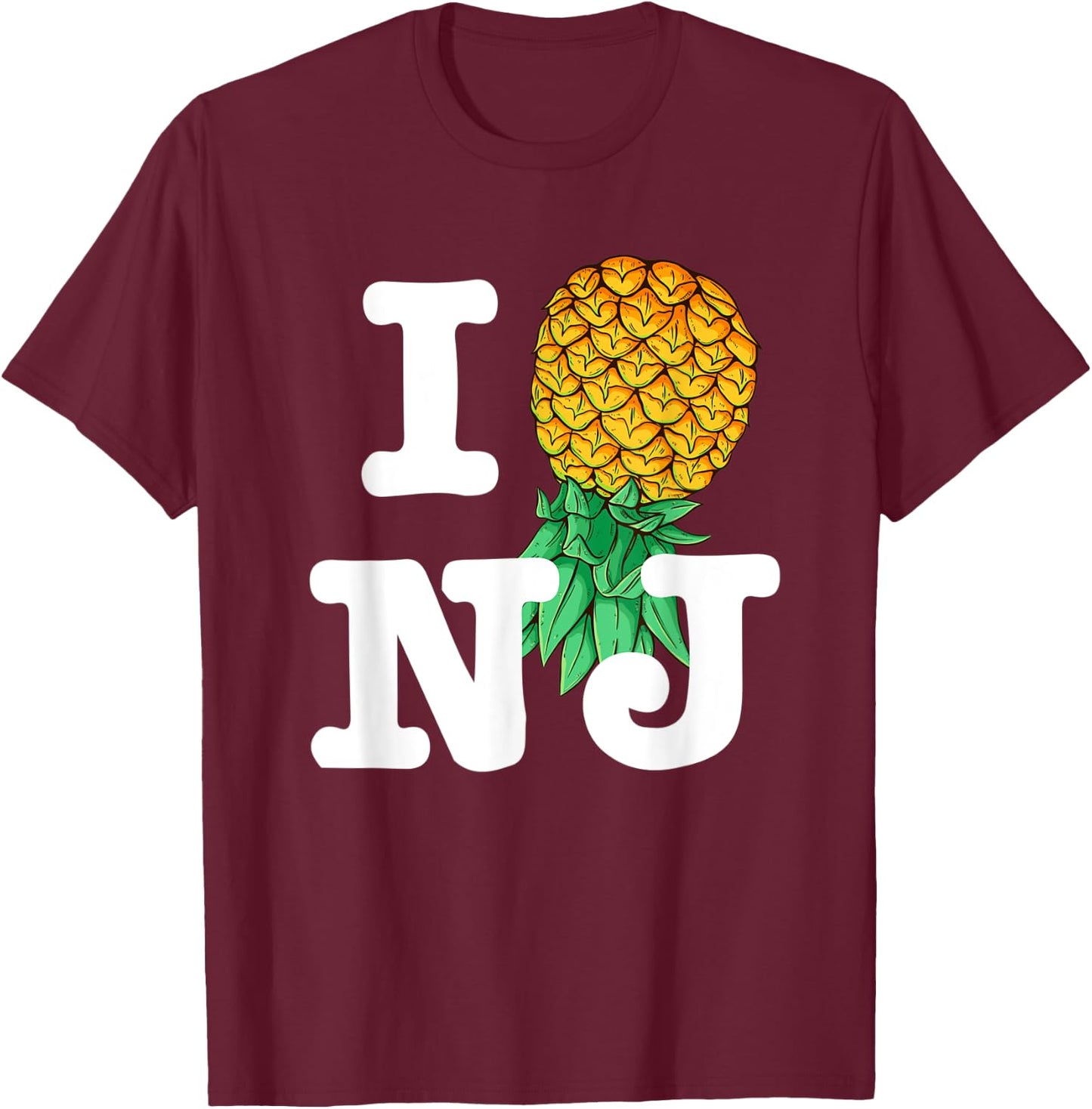 Upside Down Pineapple Subtle New Jersey NJ Funny Swinger T-Shirt - T-Shirt | Maroon