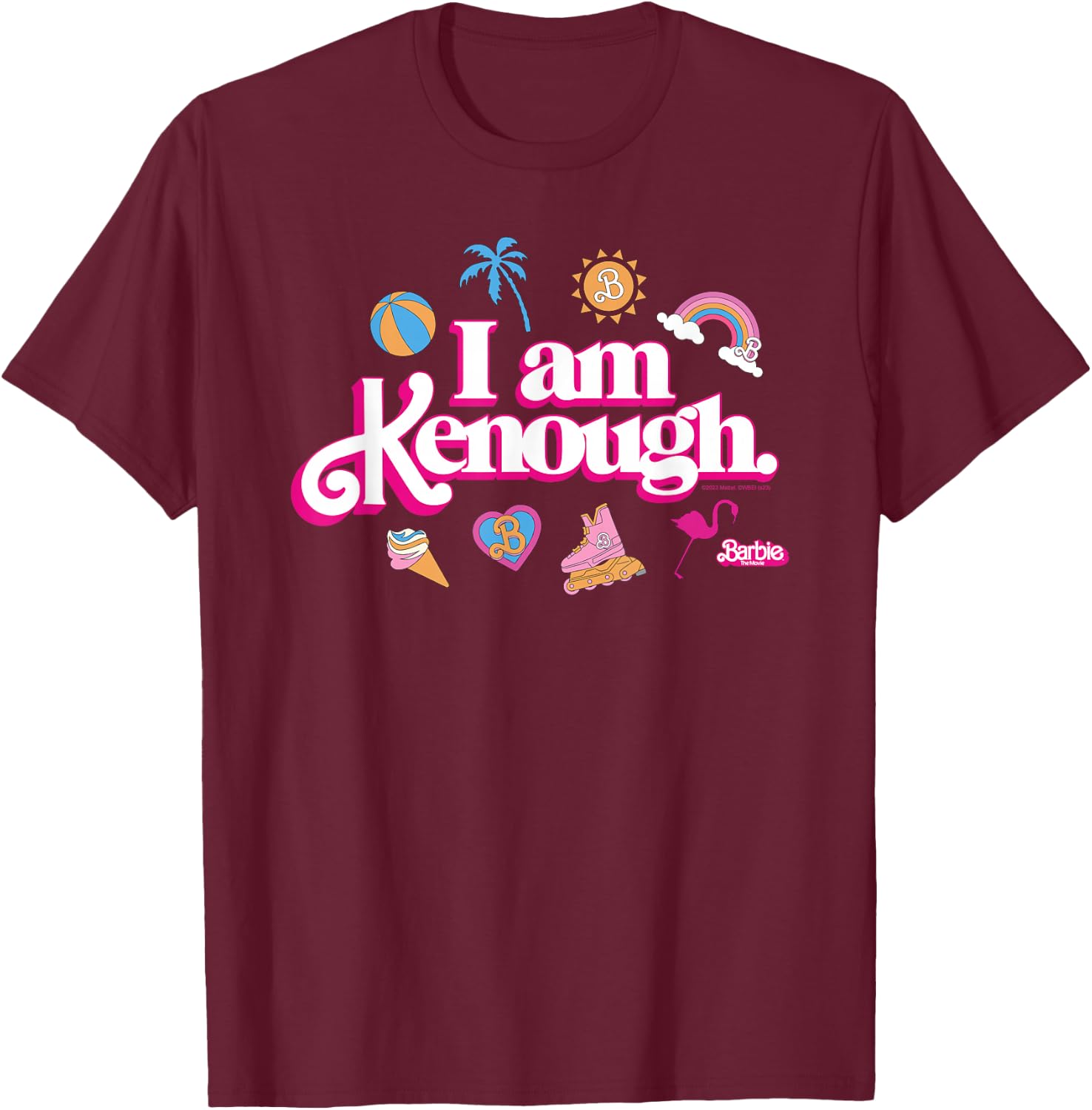 Barbie The Movie - I Am Kenough Icons T-Shirt - T-Shirt | Maroon