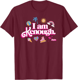 Barbie The Movie - I Am Kenough Icons T-Shirt - T-Shirt | Maroon