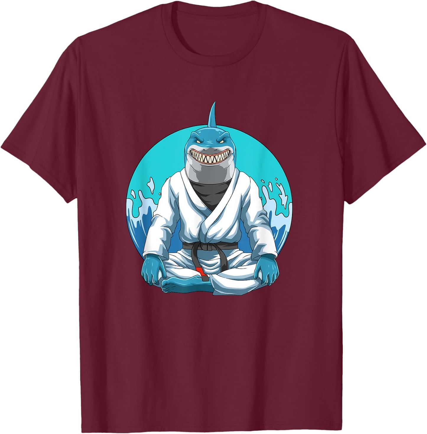 Jiu Jitsu Shark T-Shirt - T-Shirt | Maroon