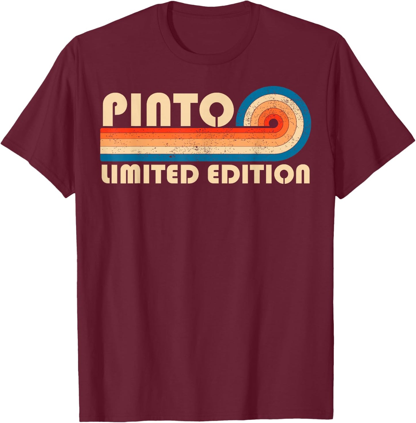 PINTO Retro 70s 80s Sunset Stripe T-Shirt - T-Shirt | Maroon