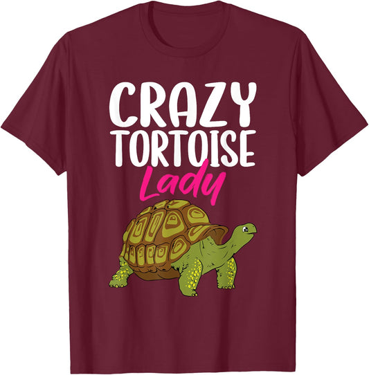 Crazy Tortoise Lady Tortoises Mom Women Turtle T-Shirt - T-Shirt | Maroon